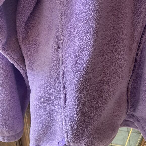 Columbia Sportswear Fleece Women's Sz L Purple Full Zip Logo Gorpcore Mock Neck - Picture 3 of 13